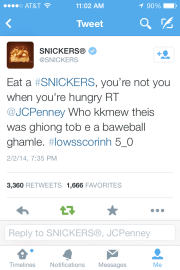 snickers tweet